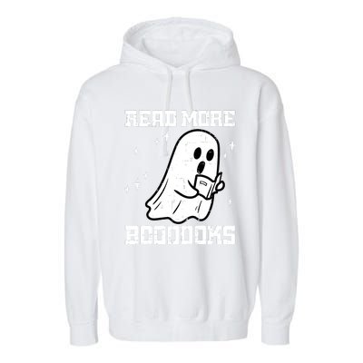 Cute Booooks Ghost Read More Books Funny Teacher Garment-Dyed Fleece Hoodie