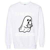 Cute Booooks Ghost Read More Books Funny Teacher Garment-Dyed Sweatshirt