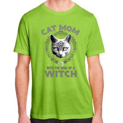 Cute Black Gothic Cat Witch Mom Occult Moon Graphic Gift Adult ChromaSoft Performance T-Shirt