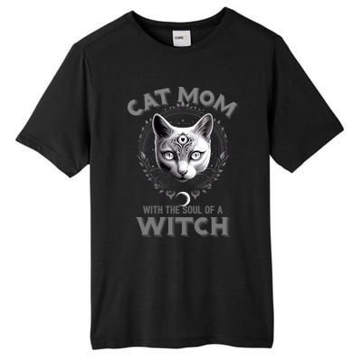 Cute Black Gothic Cat Witch Mom Occult Moon Graphic Gift Tall Fusion ChromaSoft Performance T-Shirt