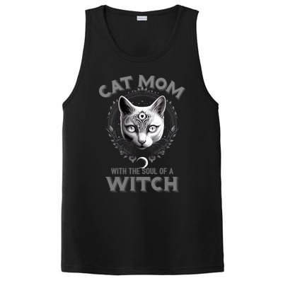 Cute Black Gothic Cat Witch Mom Occult Moon Graphic Gift PosiCharge Competitor Tank