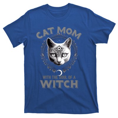 Cute Black Gothic Cat Witch Mom Occult Moon Graphic Gift T-Shirt