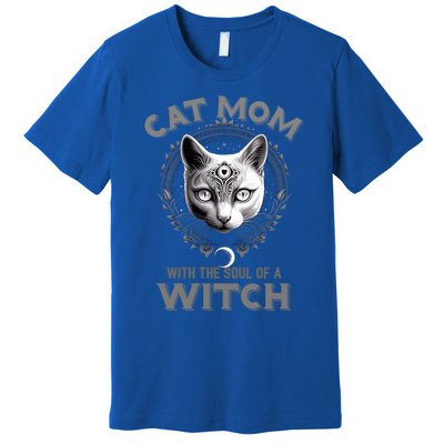 Cute Black Gothic Cat Witch Mom Occult Moon Graphic Gift Premium T-Shirt