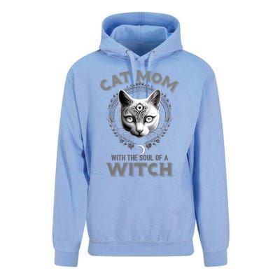 Cute Black Gothic Cat Witch Mom Occult Moon Graphic Gift Unisex Surf Hoodie