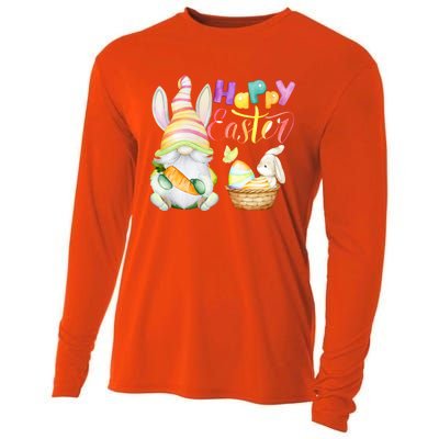 Cute Bunny Gnome Ears Rabbit Hunting Happy Easter Day Gift Cooling Performance Long Sleeve Crew