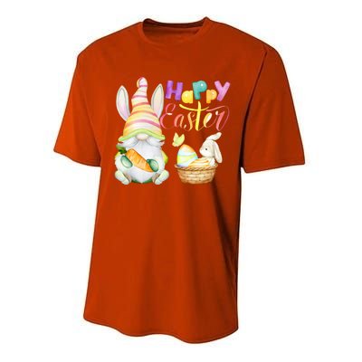 Cute Bunny Gnome Ears Rabbit Hunting Happy Easter Day Gift Performance Sprint T-Shirt