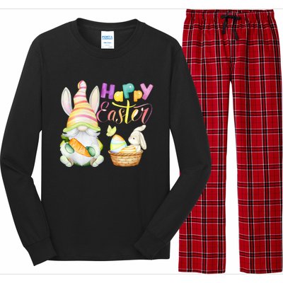 Cute Bunny Gnome Ears Rabbit Hunting Happy Easter Day Gift Long Sleeve Pajama Set