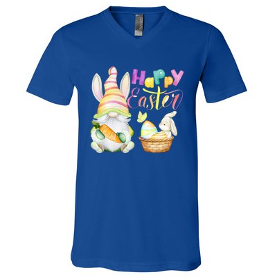 Cute Bunny Gnome Ears Rabbit Hunting Happy Easter Day Gift V-Neck T-Shirt