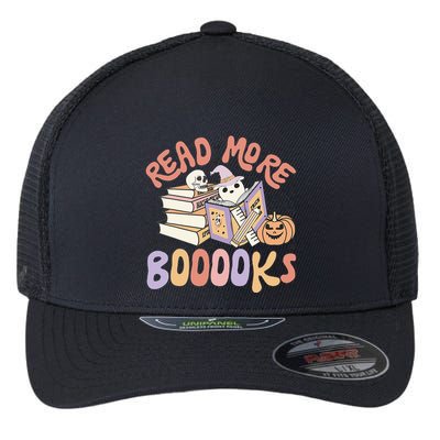 Cute Booooks Ghost Read More Books Funny Teacher Halloween Flexfit Unipanel Trucker Cap