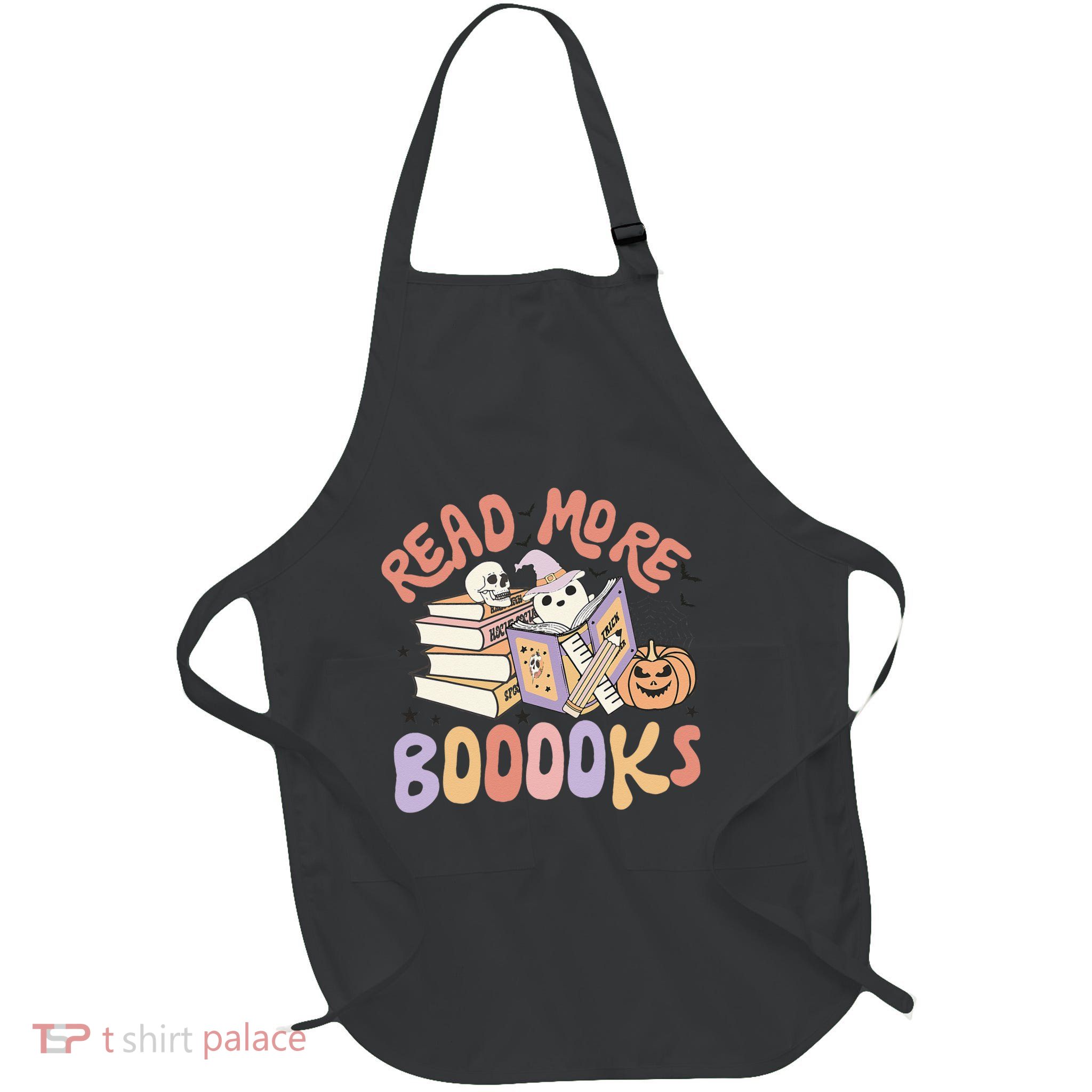 Cute Booooks Ghost Read More Books Funny Teacher Halloween Apron