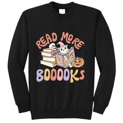 Cute Booooks Ghost Read More Books Funny Teacher Halloween Sweatshirt