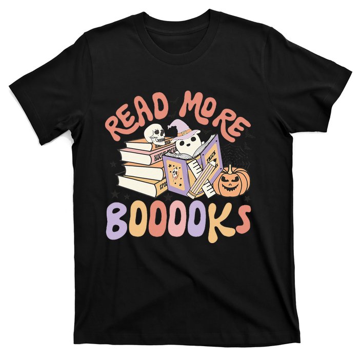 Cute Booooks Ghost Read More Books Funny Teacher Halloween T-Shirt