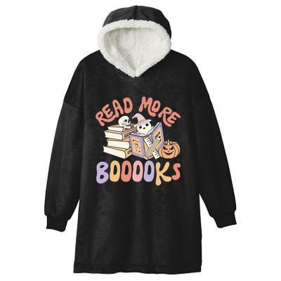 Cute Booooks Ghost Read More Books Funny Teacher Halloween Hooded Wearable Blanket