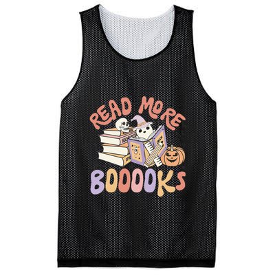 Cute Booooks Ghost Read More Books Funny Teacher Halloween Mesh Reversible Basketball Jersey Tank