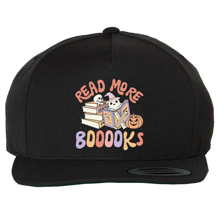 Cute Booooks Ghost Read More Books Funny Teacher Halloween Wool Snapback Cap