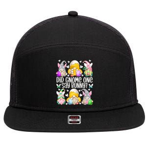 Cute Bunny Gnome Pun For Chicken Mom Funny Easter Chicken Funny Gift 7 Panel Mesh Trucker Snapback Hat