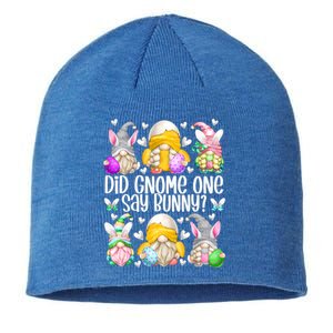 Cute Bunny Gnome Pun For Chicken Mom Funny Easter Chicken Funny Gift Sustainable Beanie