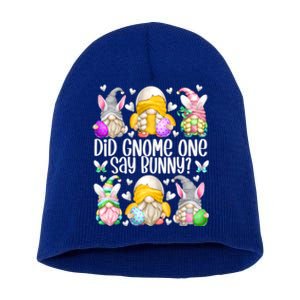 Cute Bunny Gnome Pun For Chicken Mom Funny Easter Chicken Funny Gift Short Acrylic Beanie