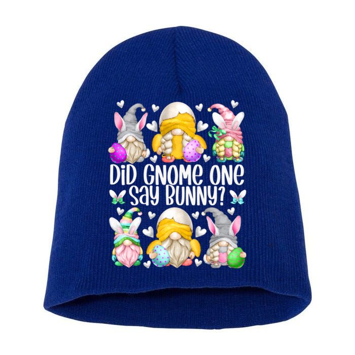 Cute Bunny Gnome Pun For Chicken Mom Funny Easter Chicken Funny Gift Short Acrylic Beanie