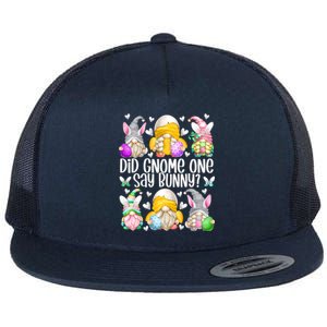 Cute Bunny Gnome Pun For Chicken Mom Funny Easter Chicken Funny Gift Flat Bill Trucker Hat