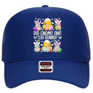 Cute Bunny Gnome Pun For Chicken Mom Funny Easter Chicken Funny Gift High Crown Mesh Back Trucker Hat