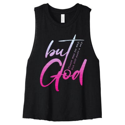 Christian But God Inspirational Gift John 316 Women's Racerback Cropped Tank