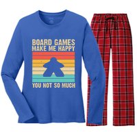 Cool Board Games Meeple Gaming Nerd Game Night Cool Gift Women's Long Sleeve Flannel Pajama Set 