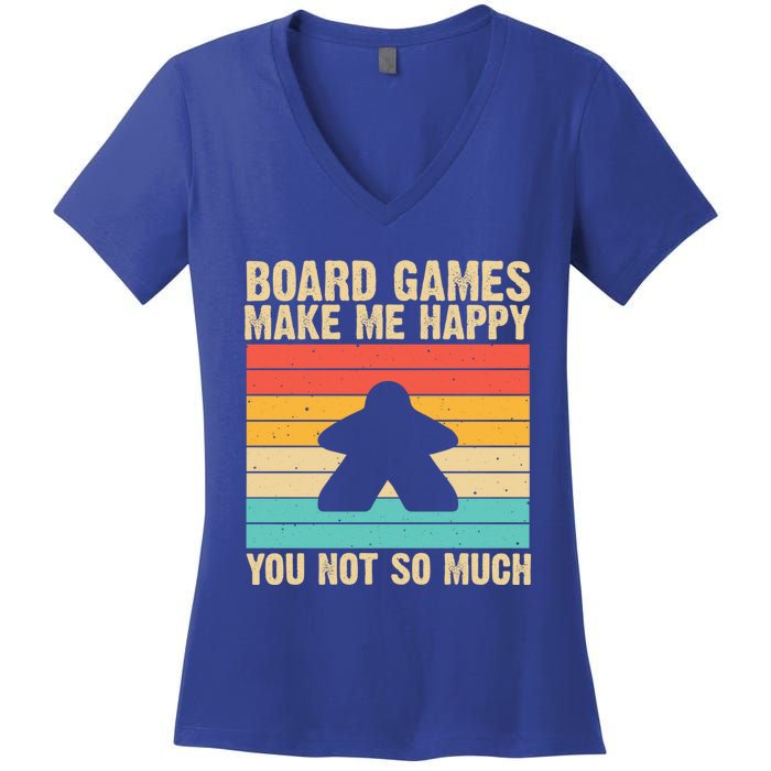 Cool Board Games Meeple Gaming Nerd Game Night Cool Gift Women's V-Neck T-Shirt