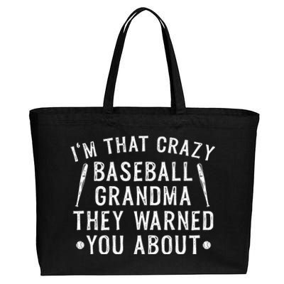 Crazy Baseball Grandma Cute Gift Cotton Canvas Jumbo Tote