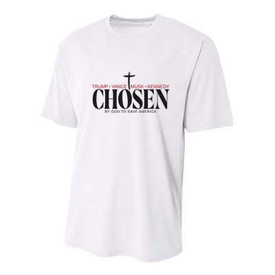 Chosen By God To Save America Trump Vance Musk Kennedy Youth Performance Sprint T-Shirt