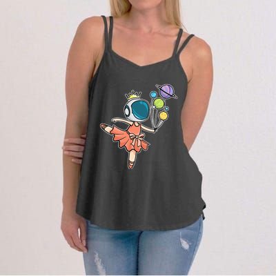 Cute Ballerina Girl Space Astronaut Women's Strappy Tank