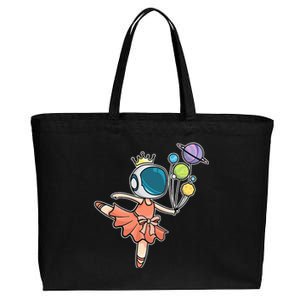 Cute Ballerina Girl Space Astronaut Cotton Canvas Jumbo Tote