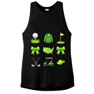 Coquette Bow Golf Tournament For Women Ladies PosiCharge Tri-Blend Wicking Tank