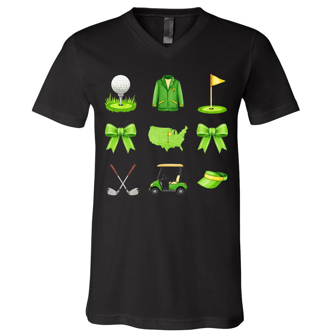 Coquette Bow Golf Tournament For Women V-Neck T-Shirt
