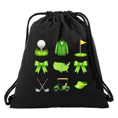 Coquette Bow Golf Tournament For Women Drawstring Bag
