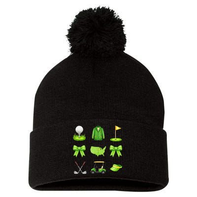 Coquette Bow Golf Tournament For Women Pom Pom 12in Knit Beanie