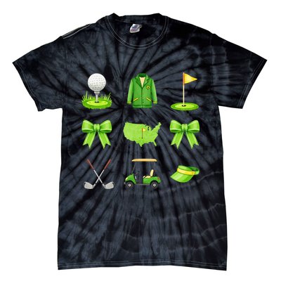 Coquette Bow Golf Tournament For Women Tie-Dye T-Shirt
