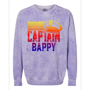 Captain Bappy Gift Sailing Captain Hat Boat Owner Boating Funny Gift Colorblast Crewneck Sweatshirt