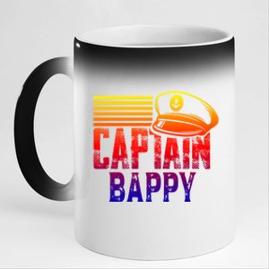 Captain Bappy Gift Sailing Captain Hat Boat Owner Boating Funny Gift 11oz Black Color Changing Mug