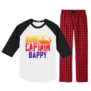 Captain Bappy Gift Sailing Captain Hat Boat Owner Boating Funny Gift Raglan Sleeve Pajama Set