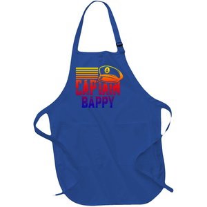 Captain Bappy Gift Sailing Captain Hat Boat Owner Boating Funny Gift Full-Length Apron With Pockets