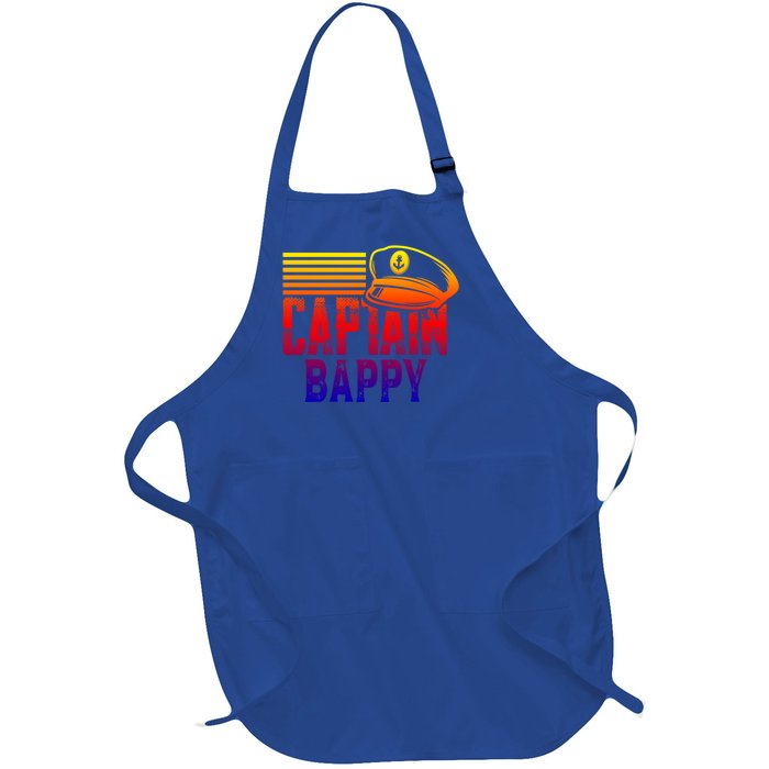 Captain Bappy Gift Sailing Captain Hat Boat Owner Boating Funny Gift Full-Length Apron With Pockets