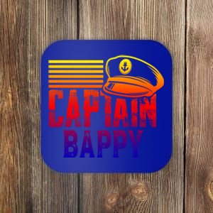 Captain Bappy Gift Sailing Captain Hat Boat Owner Boating Funny Gift Coaster