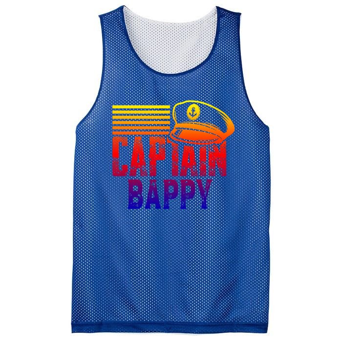 Captain Bappy Gift Sailing Captain Hat Boat Owner Boating Funny Gift Mesh Reversible Basketball Jersey Tank