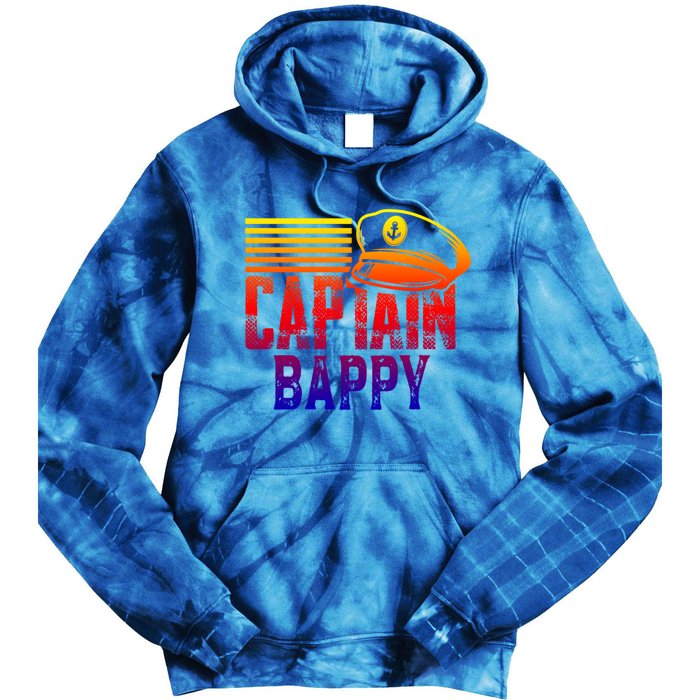 Captain Bappy Gift Sailing Captain Hat Boat Owner Boating Funny Gift Tie Dye Hoodie