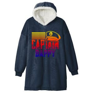 Captain Bappy Gift Sailing Captain Hat Boat Owner Boating Funny Gift Hooded Wearable Blanket