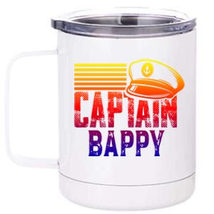 Captain Bappy Gift Sailing Captain Hat Boat Owner Boating Funny Gift 12 oz Stainless Steel Tumbler Cup