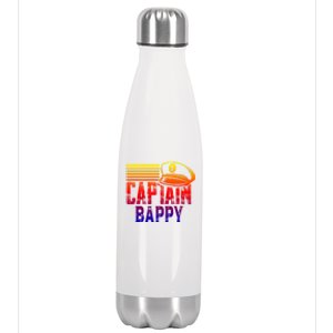 Captain Bappy Gift Sailing Captain Hat Boat Owner Boating Funny Gift Stainless Steel Insulated Water Bottle