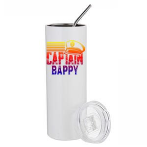 Captain Bappy Gift Sailing Captain Hat Boat Owner Boating Funny Gift Stainless Steel Tumbler