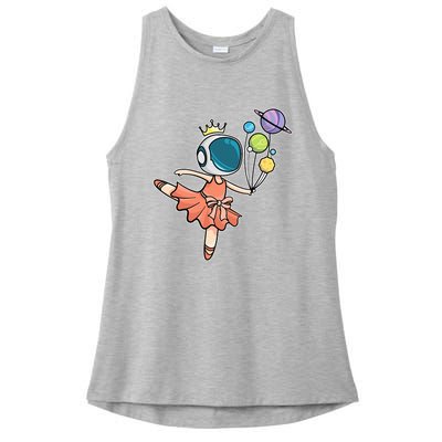 Cute Ballerina Girl Space Astronaut Ladies PosiCharge Tri-Blend Wicking Tank